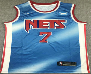 Men's Brooklyn Nets #7 Kevin Durant Blue Nike 2022 Hardwood Classics Stitched NBA Jersey With The NEW Sponsor