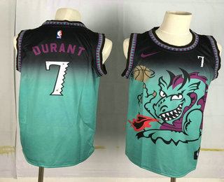 Men's Brooklyn Nets #7 Kevin Durant Green Dragon Nike Swingman Stitched NBA Jersey
