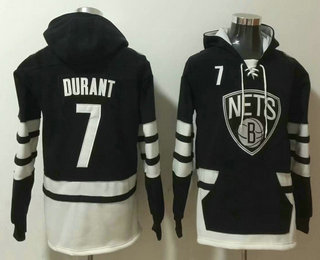 Men's Brooklyn Nets #7 Kevin Durant NEW Black Pocket Stitched NBA Pullover Hoodie