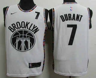 Men's Brooklyn Nets #7 Kevin Durant NEW White 2021 City Edition NBA Swingman Jersey