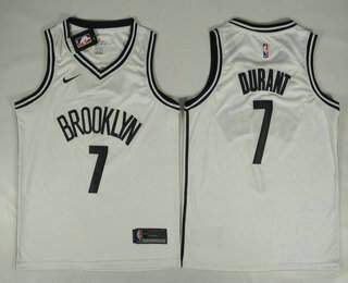 Men's Brooklyn Nets #7 Kevin Durant White 2019 Nike Swingman Stitched NBA Jersey