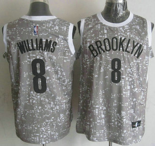 Men's Brooklyn Nets #8 Deron Williams 2015 Gray City Lights Swingman Jersey
