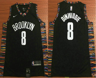 Men's Brooklyn Nets #8 Spencer Dinwiddie Black Nike 2019 New Season Swingman City Edition Jersey