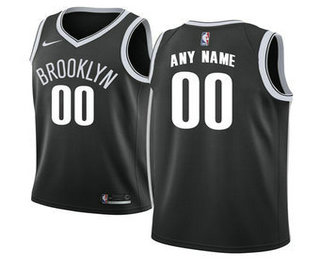 Men's Brooklyn Nets Nike Black Swingman Custom Jersey - Icon Edition