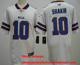 Men's Buffalo Bills #10 Khalil Shakir Limited White Vapor Jersey