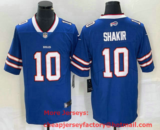 Men's Buffalo Bills #10 Khalil Shakir Royal Blue 2023 Vapor Untouchable Stitched Nike Limited Jersey