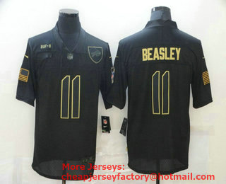Men's Buffalo Bills #11 Cole Beasley Black 2020 Salute To Service Stitched NFL Nike Limited Jersey