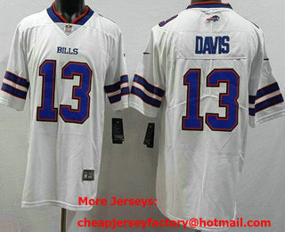 Men's Buffalo Bills #13 Gabriel Davis Limited White Vapor Jersey
