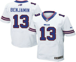Men's Buffalo Bills #13 Kelvin Benjamin White Road Stitched NFL Nike Elite Jersey