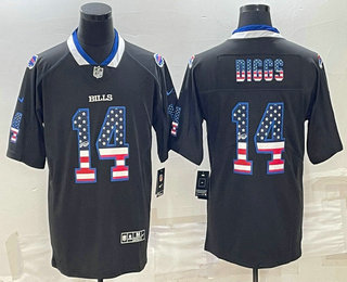 Men's Buffalo Bills #14 Stefon Diggs Black 2018 USA Flag Fashion Limited Stitched Jersey