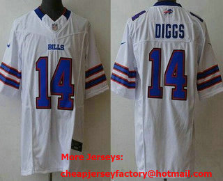 Men's Buffalo Bills #14 Stefon Diggs Limited White FUSE Vapor Jersey