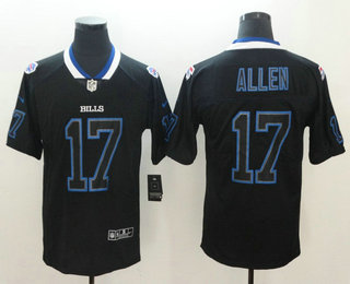 Men's Buffalo Bills #17 Josh Allen 2018 Black Lights Out Color Rush Stitched NFL Nike Limited Jersey