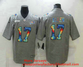 Men's Buffalo Bills #17 Josh Allen 2020 Grey Crucial Catch Limited Stitched NFL Jersey