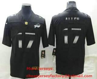 Men's Buffalo Bills #17 Josh Allen Black 2022 Shadow Vapor Untouchable Stitched Nike Limited Jersey