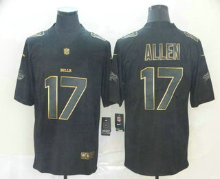 Men's Buffalo Bills #17 Josh Allen Black Gold 2019 Vapor Untouchable Stitched NFL Nike Limited Jersey