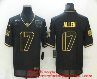 Men's Buffalo Bills #17 Josh Allen Black Gold 2020 Salute To Service Stitched NFL Nike Limited Jersey