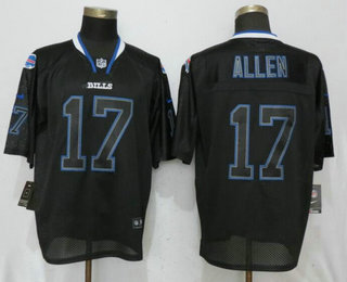 Men's Buffalo Bills #17 Josh Allen Lights Out Black Stitched NFL Nike Elite Jersey
