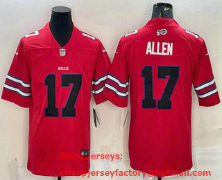 Men's Buffalo Bills #17 Josh Allen Red 2022 Vapor Untouchable Stitched Throwback Limited Jersey