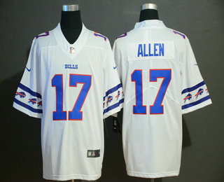 Men's Buffalo Bills #17 Josh Allen White 2019 NEW Team Logo Vapor Untouchable Stitched NFL Nike Limited Jersey