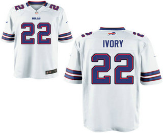 Men's Buffalo Bills #22 Chris Ivory White Road Stitched NFL Nike Elite Jersey