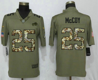 Men's Buffalo Bills #25 LeSean McCoy Olive With Camo 2017 Salute To Service Stitched NFL Nike Limited Jersey