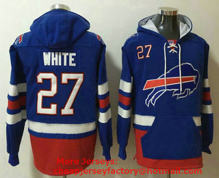 Men's Buffalo Bills #27 Tre'Davious White NEW Blue Pocket Stitched NFL Pullover Hoodie