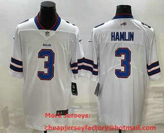 Men's Buffalo Bills #3 Damar Hamlin White Vapor Untouchable Limited Stitched Jersey