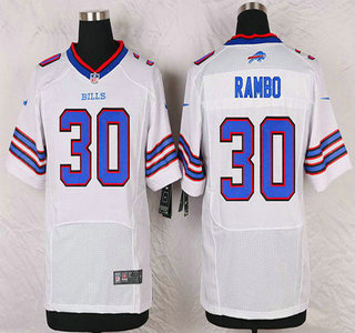 Men's Buffalo Bills #30 Bacarri Rambo White Road NFL Nike Elite Jersey