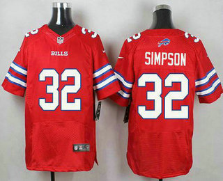 Men's Buffalo Bills #32 O. J. Simpson Nike Red Color Rush 2015 NFL Elite Jersey