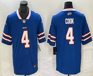 Men's Buffalo Bills #4 James Cook Blue 2022 Vapor Untouchable Stitched Limited Jersey