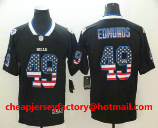 Men's Buffalo Bills #49 Tremaine Edmunds 2018 USA Flag Fashion Black Color Rush Stitched Nike Limited Jersey