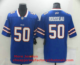 Men's Buffalo Bills #50 Gregory Rousseau Royal Blue 2021 Vapor Untouchable Stitched NFL Nike Limited Jersey