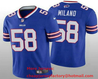 Men's Buffalo Bills #58 Matt Milano Limited Blue Vapor Jersey
