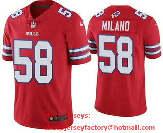 Men's Buffalo Bills #58 Matt Milano Limited Red Vapor Jersey