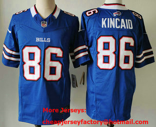Men's Buffalo Bills #86 Dalton Kincaid Blue 2023 FUSE Vapor Limited Stitched Football Jersey