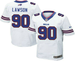 Men's Buffalo Bills #90 Shaq Lawson White Road NFL Nike Elite Jersey