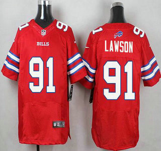 Men's Buffalo Bills #91 Manny Lawson Red 2015 NFL Nike Elite Jersey