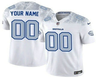 Men's Buffalo Bills Customized Limited White Rivalries FUSE Vapor Stitched Jersey