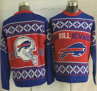 Men's Buffalo Bills Red With Blue NFL Sweater