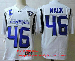 Men's Buffalo Bulls #46 Khalil Mack White College Football Jersey