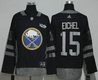 Men's Buffalo Sabres #15 Jack Eichel Black 100th Anniversary Stitched NHL 2017 Hockey Jersey