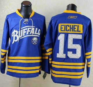 Men's Buffalo Sabres #15 Jack Eichel Light Blue New Third Jersey