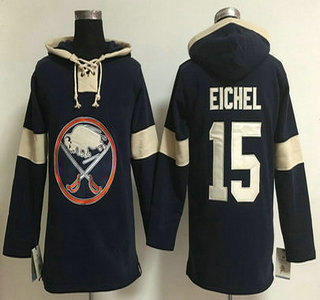 Men's Buffalo Sabres #15 Jack Eichel Old Time Hockey 2014 Navy Blue Hoodie
