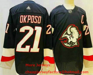 Men's Buffalo Sabres #21 Kyle Okposo Black Alternate Authentic Jersey