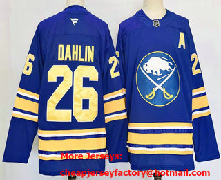 Men's Buffalo Sabres #26 Rasmus Dahlin Blue 2024 Stitched Jersey