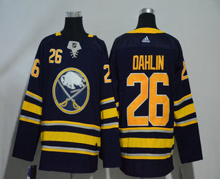 Men's Buffalo Sabres #26 Rasmus Dahlin Navy Blue Home Stitched NHL Jersey