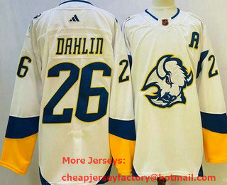 Men's Buffalo Sabres #26 Rasmus Dahlin White 2022 Reverse Retro Authentic Jersey