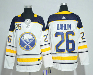 Men's Buffalo Sabres #26 Rasmus Dahlin White Away Stitched NHL Jersey