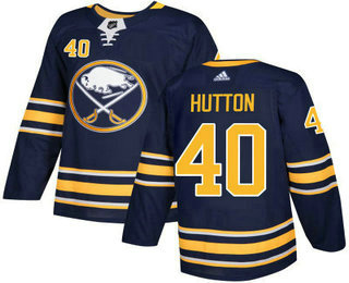 Men's Buffalo Sabres #40 Carter Hutton Navy Blue Home Stitched NHL Jersey