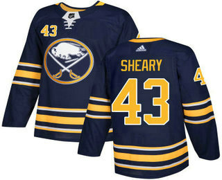 Men's Buffalo Sabres #43 Conor Sheary Navy Blue Home Stitched NHL Jersey